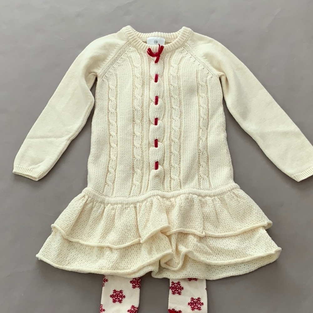 Hanna Andersson sweater dress and tights